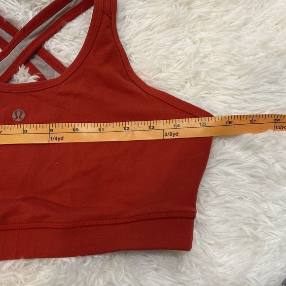 Lululemon Sports Bra Cross Back Bralette Red Full Coverage Yoga Workout - Picture 3 of 7